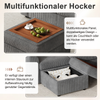 Merax 4-Sitzer Sofas, 282cm Modernes Sofa, corduroy L-förmiges Ecksofa mit Armlehnen, 1 beweglicher multifunktionaler Hocker, einfache Montage, hochdichter Schaumstoff, grau Bild 5