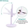 EMKE Kosmetikspiegel mit beleuchtung Wiederaufladbarer Schminkspiegel, LED Kosmetikspiegel mit 3 Lichtfarben, 1/3x Vergrößerung, 90°Schwenkbar, Touchschalter und Memory-Funktion(Violett) Bild 4