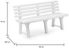 Dmora Außenbank Artur, Gartenbank, Außenbank, 100 % Made in Italy, 145 x 49 x 74 cm, Weiß Bild 3