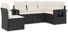 vidaXL 5-tlg. Garten-Sofagarnitur mit Kissen Schwarz Poly Rattan 3252503 Bild 2