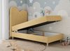 Kinderbett FLOW, Boxspringbett für Kinder, mit hohem Kopfteil, Einzelbett mit Matratze - 90x180 - Gelb Stoff - Topper T25 Bild 2
