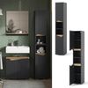 Badschrank Marelle Anthrazit/Artisan 30 x 180 cm mit Türen, und offenen Fächern Vicco Bild 2