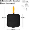 Gusseisen Grillpfanne 28x28 cm mit abnehmbarem Holzgriff – Grillstreifen-Effekt für Induktion & Backofen Steakpfanne Bratpfanne Bild 3