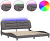 vidaXL Bettgestell mit LED ohne Matratze "Hvar" Grau 200x200 cm 3213958 Bild 2