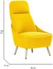 Dmora Stuhl Azzio, Büro-Wartestuhl, Ergonomischer Sessel, 77x65h100 cm, Gelb Bild 3