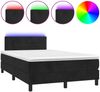 vidaXL Boxspringbett mit Matratze & LED Schwarz 120x200 cm Samt, Härtegrad: H2 [3134395] Bild 2
