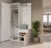 ibonto KOMPAKTGARDEROBE Weiß Kleiderschrank mit Spiegel (H 180 x T 124 x B 50 cm) Bild 5
