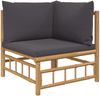 vidaXL 7-tlg. Garten-Lounge-Set mit Dunkelgrauen Kissen Bambus 3155221 Bild 4