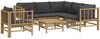 vidaXL 7-tlg. Garten-Lounge-Set mit Dunkelgrauen Kissen Bambus 3155221 Bild 3