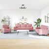 vidaXL 3-tlg. Sofagarnitur mit Kissen und Nackenrollen Rosa Samt 3278454 Bild 3