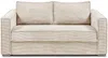 Vente-unique - LORETO Sofa SamtStoff Beige - B 223 cm95 cm x H 90 cm x L 195 cm Bild 4