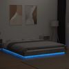 Doppelbett, Bettgestell Modernen mit LED Betongrau 150x200 cm Holzwerkstoff d1312e Bild 4