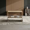 Bank Enisa aus Eichenholz und Papiergarn - 90 cm, Natur/Beige Bild 2