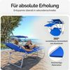Casaria 'Hawaii' Sonnenliege mit verstellbarem Sonnendach, blau Bild 3