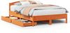 vidaXL Massivholzbett ohne Matratze Wachsbraun 150x200 cm Kiefernholz 3301826 Bild 2