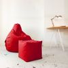 Green Bean® Sitzsack-Hocker 40x40x40cm mit EPS-Perlen Füllung - Sitz-Pouf für Sitzsäcke - Sitzhocker für Kinder und Erwachsene - Rot Bild 4