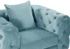 Vente-unique - EDWINA Sessel SamtStoff Blau - B 91 cm x H 76 cm x L 106 cm Bild 4