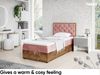 MEBLINI Boxspringbett LOFTY 3 90x200 cm mit Bettkasten – H4/Rosa Samt Gepolstert Einzelbett mit Topper & Taschenfederkern-Matratze Bild 4