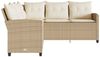 vidaXL L-förmiges Couchsofa mit Kissen Beige Polyrattan 365417 Bild 4