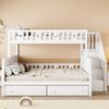 Kinder-Etagenbett aus Massivholz mit Stauraum, 90x200/140x200 cm, Weiß, ohne Matratze Bild 2