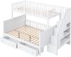 Kinder-Etagenbett aus Massivholz mit Stauraum, 90x200/140x200 cm, Weiß, ohne Matratze Bild 5