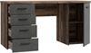 Schreibtisch NET106, Old Wood Vintage Nb./ Betonoptik dunkelgrau Bild 5