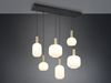 Retro Pendelleuchte DIVA 6-flammig mit Glasschirmen in Weiß, Breite 92cm Bild 3