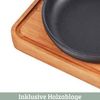 Servierpfanne Gusseisen MODI [MIT HOLZUNTERSETZER] - 16cm ⌀ | Gusseiserne Grillpfanne Gusspfanne rund für Backofen & Grill Bild 5