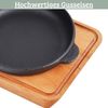 Servierpfanne Gusseisen MODI [MIT HOLZUNTERSETZER] - 16cm ⌀ | Gusseiserne Grillpfanne Gusspfanne rund für Backofen & Grill Bild 4