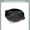 Servierpfanne Gusseisen MODI [MIT HOLZUNTERSETZER] - 16cm ⌀ | Gusseiserne Grillpfanne Gusspfanne rund für Backofen & Grill Bild 2