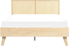 Bett mit Lattenrost MONPAZIER 140 x 200 cm Rattan Heller Holzfarbton Bild 4