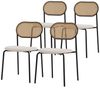ML-DESIGN Stuhl Esszimmerstühle Rattanstuhl Polsterstühle Akzentstühle für Esszimmer (4 St), Beige Esstischstühle mit Rückenlehne aus Rattan 4er Set Küchenstuhl Bild 2