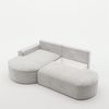 Ecksofa Schlafsofa Sofa VENEDIG Stoff Arena Hellgrau Ottomane Links Bild 4