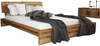 Bett Lubic 2 Sonderlänge 180x220 Wildeiche mit Holzkopfteil und Holzfußgestell Bild 1