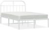 vidaXL Bettgestell mit Kopfteil Metall Weiß 120x190 cm 353681 Bild 2