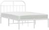 vidaXL Bettgestell mit Kopfteil Metall Weiß 120x190 cm 353681 Bild 5