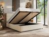 Premium Polsterbett LERIO CLASSIC 140 x 200 cm mit Stauraum, gepolstertem Kopfteil, Gasdruckfedern & Lattenrost - Modernes Design, Inkl. Lattenrost Pocket Matratze - Creme Strukture - VIRE LUX Bild 3