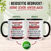Momentals Tasse 77 Geburtstag Mann Frau – ACHTUNG – Geburtstagsgeschenk Männer Frauen, Gratis Versand · Links-&Rechtshänder · Spülmaschinenfest Bild 4