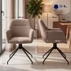 CLP Esszimmerstuhl Merlinda mit Teddystoff 360° drehbar mit Armlehnen,braun Bild 2