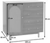 Kommode HWC-P52, Schrank Sideboard Highboard, Schubladen Staufächer, Poly-Rattan MDF Melamin 95x100x40cm ~ weiß Bild 3