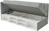 Selsey 'Ventrio' Jugendbett linksseitig mit Regalen, Easy-Clean-Samtbezug, grau, 90x200 cm Bild 4