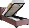 Vente-unique - MASSIMO Bett SamtStoff Puderrosa - B 107,5 cm x H 111 cm x L 214,5 cm Bild 4