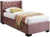 Vente-unique - MASSIMO Bett SamtStoff Puderrosa - B 107,5 cm x H 111 cm x L 214,5 cm Bild 3