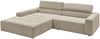 KAWOLA Sofa RENO Ecksofa Feincord beige mit motorischem Sitzvorzug Longchair links 68 x 217 x 258 cm Bild 4
