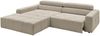 KAWOLA Sofa RENO Ecksofa Feincord beige mit motorischem Sitzvorzug Longchair links 68 x 217 x 258 cm Bild 5