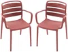 Vente-unique - MOAH Garden dining set Plastik RotWeiß - B 56,5 cm80,5 cm x H 81 cm77 cm x L 60 cm90,5 cm Bild 4