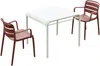 Vente-unique - MOAH Garden dining set Plastik RotWeiß - B 56,5 cm80,5 cm x H 81 cm77 cm x L 60 cm90,5 cm Bild 2