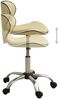 vidaXL Friseur Rollhocker Creme Kunstleder [323677] Bild 3