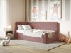 Selsey 'Fanko' Jugendbett 90x200 cm mit Matratze, Kopfteil links, Plüsch, Rosa Bild 3