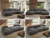 XXL Wohnlandschaft RINA U-Form 360 cm breit, Sofa mit Schlaffunktion & DL-Mechanismus, Wellenfederung, modern freistehend - Grau Schenille grob gewebt Bild 2